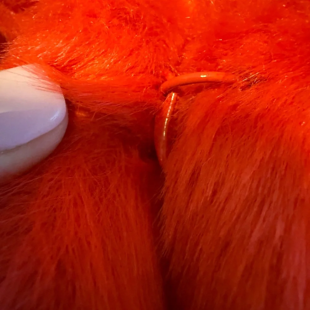 [SCRIPTED] Tiered Faux Fur Jacket in Brilliant Poppy - Picture 8 of 12